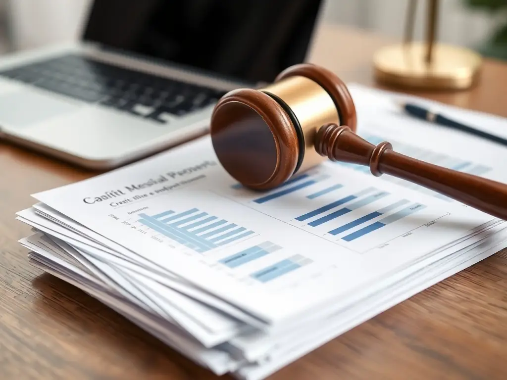 A gavel and legal documents representing fiscal law services.